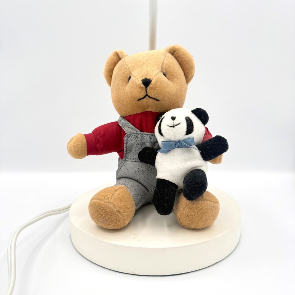 Vintage Teddy Bear Panda Plush Table Lamp Nursery Kids Room Decor cottagecore